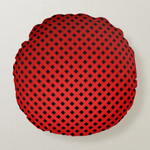 Trendig & Chic Red & Black Rand Mönster Rund Kudde