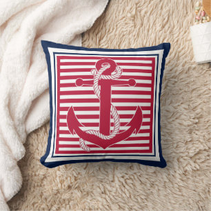 Trendig Chic Retro Boat Anchor Cute Rand Mönster Kudde