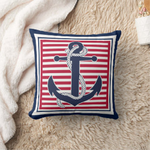 Trendig Chic Retro Boat Anchor Cute Rand Mönster Kudde