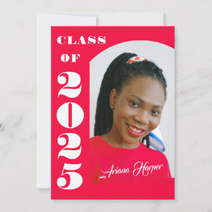 Trendig Chic Script Rosa Class of 2025 Studenten Meddelande