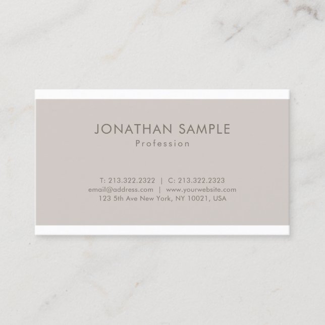 Trendig Chic Sleek Graphic Design Modern Plain Lux Visitkort (Framsida)