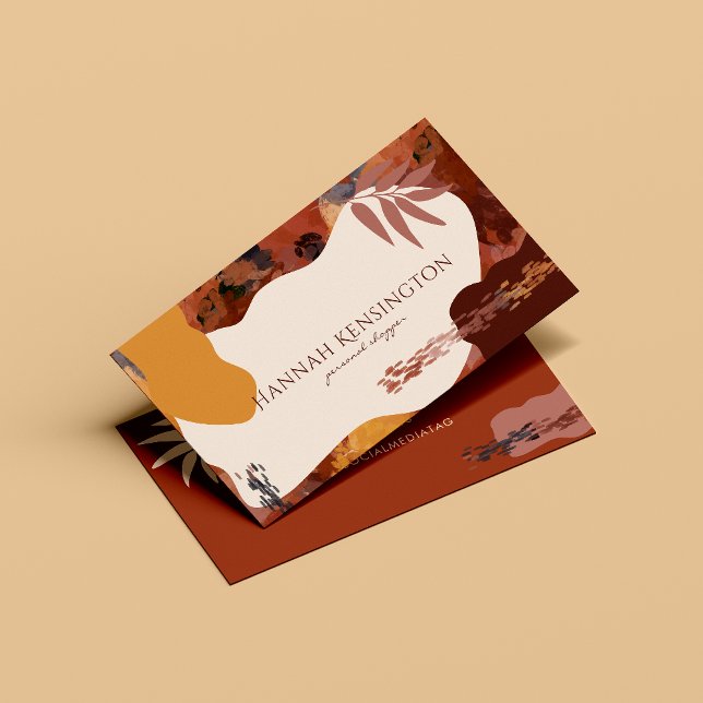Trendig Chic Terracotta Warm Earth Tones Visitkort (Skapare uppladdad)