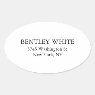 Trendig Chic Vit Snyggt Enkel vanlig Elegant Ovalt Klistermärke