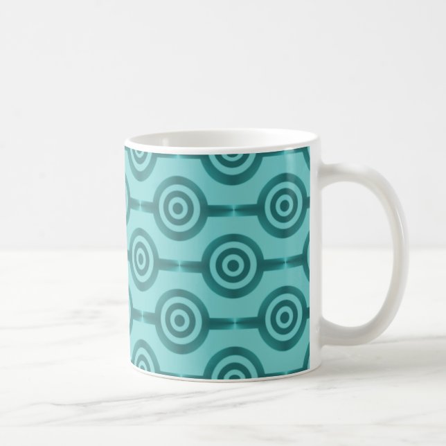 Trendig Circles Mugg, Dazzling Teal Kaffemugg (Höger)
