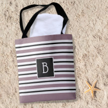 Trendig Clasic Monogram Lila Black White Rand
