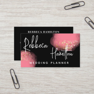 Trendig Classy elegant Rosa Glitter bröllopsfixare Visitkort