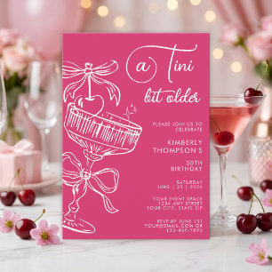 Trendig Cocktail En Tini Bit Äldre 30-årsdag Inbjudningar