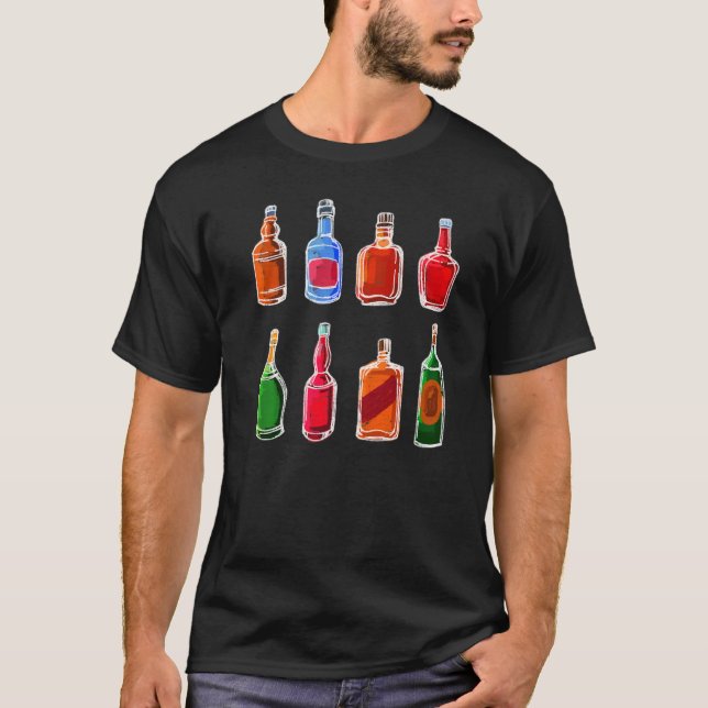 Trendig Cocktails Alcohol Party Whiskey Gin Rum Ro T Shirt (Framsida)
