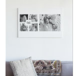 Trendig Collage Family Photo Black & White Initial Canvastryck<br><div class="desc">Vi presenterar vårt Trendig Collage Fem Family Photo Black & White med Initial i Center. Personlig och snyggt är perfektens sätt att visa familjens omhuldade minnen på ett modernt och elegant sätt. Med ett elegant svart och vitt färg-schema kan du med det här kollaget markera fyra av dina favoritfoton i...</div>