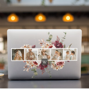 Trendig Collage Family Photo Colorful Flowers Gift HP Laptopskin
