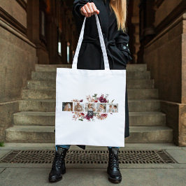 Trendig Collage Family Photo Colorful Flowers Gift Tygkasse