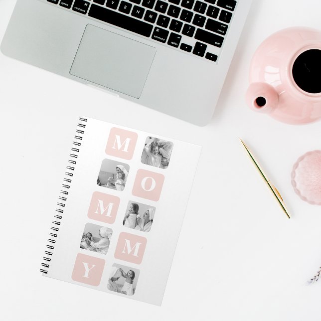 Trendig Collage Photo & Pastel Rosa Best Mamma Gif Anteckningsbok (Skapare uppladdad)