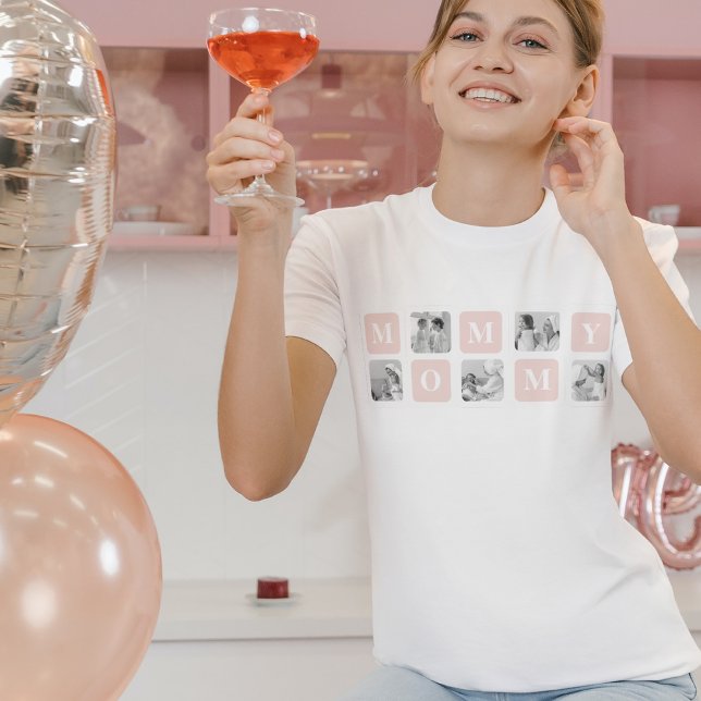 Trendig Collage Photo & Pastel Rosa Best Mamma Gif T Shirt (Skapare uppladdad)