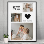 Trendig Collage Photo & We Kärlek You pappa Gift Poster<br><div class="desc">Visa din pappa hur mycket du bryr dig om den här hjärtliga "Vi Kärlek You Pappa"-presenten. Presenten kan ha kom i många olika former, t.ex. personlig mugg, foto ram eller t-shirt. Budskapet "Vi Kärlek You pappa" är ett enkelt men kraftfullt sätt att uttrycka kärlek och tacksamhet för allt som pappa...</div>
