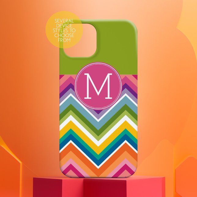 Trendig Colorful Chevron Mönster Anpassningsbar Mo (Personalized Phone Case - Add Custom Text)