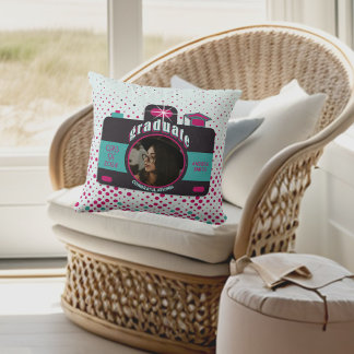 Trendig Colorful Cute Grad Photo Camera Vintage Ar Kudde