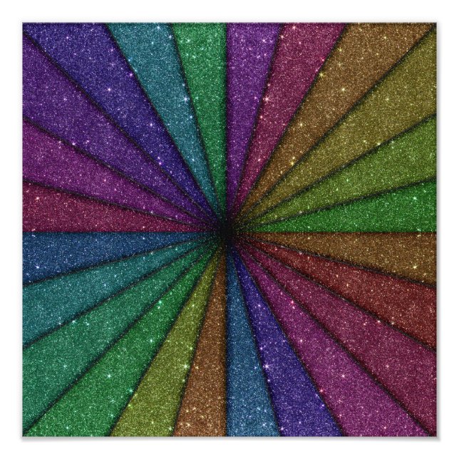 Trendig Colorful Glitter Explosion Fototryck (Framsidan)