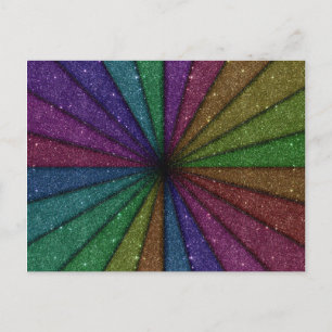 Trendig Colorful Glitter Explosion Vykort