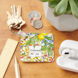 Trendig Colorful Italy Majolica Tiles  Nyckelring