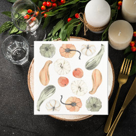 Trendig Colorful Pumpkin Mönster | Höst vibes Pappersservett