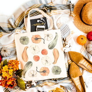 Trendig Colorful Pumpkin Mönster Höst vibes Tygkasse