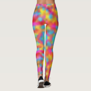 Trendig Colorful Rosa Red Blue Grönt Gult Modern Leggings