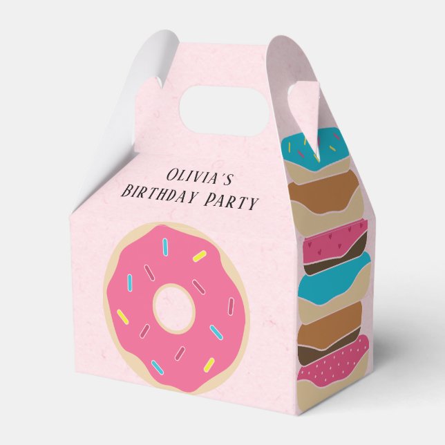 Trendig Colorful Rosa Sprinkle Donut Girl Birthday Presentaskar (Framsidan Sidan)