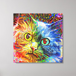 Trendig Colorful Tabby katt Canvastryck