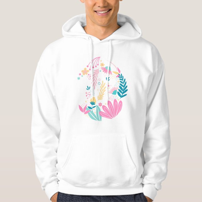 Trendig Colorful Wildblommor Gift Hoodie (Framsida)