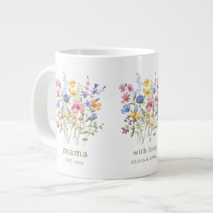 Trendig Colorful Wildblommor Mamma Jumbo Mugg