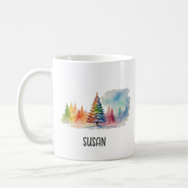 Trendig Colorful Winter Wonderland Watercolor Kaffemugg