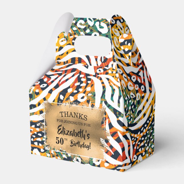 Trendig Colorful Zebra Animal Print Presentaskar (Framsidan Sidan)