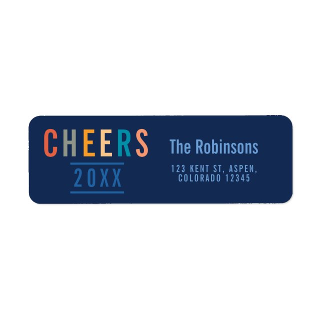 Trendig Colorways 2018 Helgdag Returadress Etikett (Framsidan)