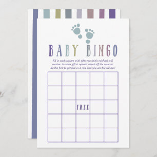 Trendig Colorways Boy Shower Baby Bingo Inbjudningar