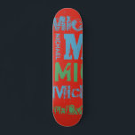 Trendig Colorways Typography Ord Cloud Skateboard<br><div class="desc">Skateboard för designer i färgtoner av rött, nordblått och ljust grönt. Effekten av det här trendiget av gatutextbaserad design beror på längden på ditt namn. Välj "Klicka för att anpassa ytterligare" grund i "Anpassa den här mallen" för att få det utseende du vill ha. Du kan också göra bakgrunden och...</div>