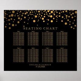 Trendig Confetti Golden Dots on Black Seed Chart Poster