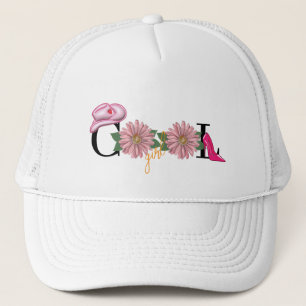 Trendig Cool Girl Blommig Höga Klackar & Hatt Keps
