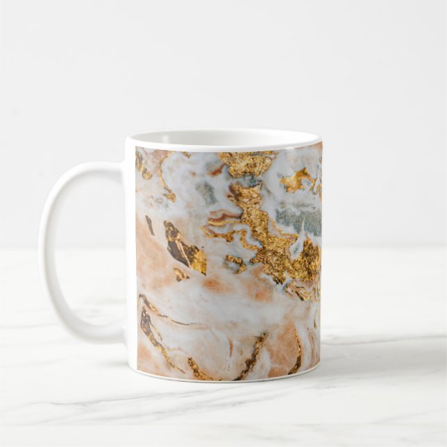 Trendig Cool Marmor Guld Touch   Kaffemugg (Vänster)