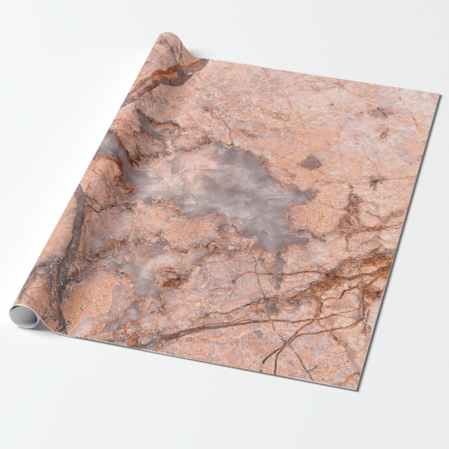 Trendig Cool Marmor Stentextur Presentpapper (Utrullad)