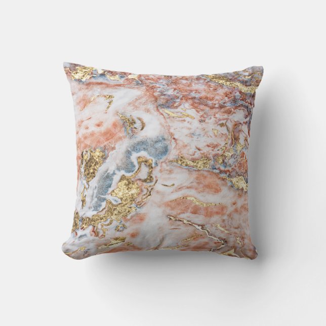 Trendig cool ombre marmorerad stentypsnitt kudde (Framsida)