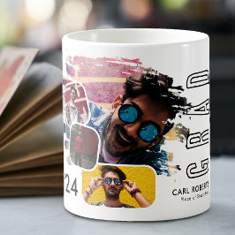 Trendig Cool Smudge 4 Foto Collage Examen Kaffemugg
