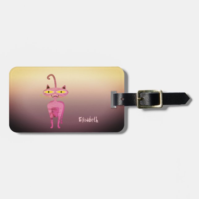 Trendig Cool Tjejakt Whimsical - Personlig Bagagebricka (Horisontell Framsida)