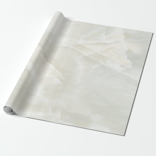 Trendig cool vit marmor mönster sten textur presentpapper (Utrullad)