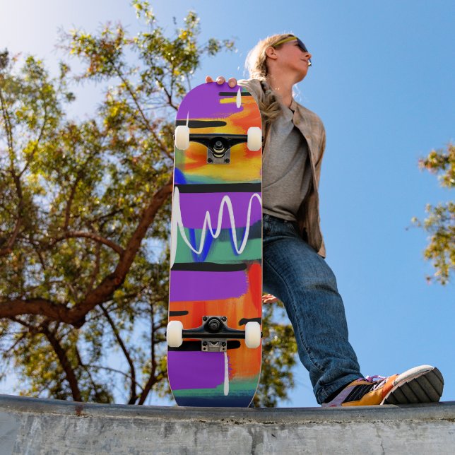 Trendig Coola Abstrakt Färgteckning Mode Mini Skateboard Bräda 18,5 Cm (Skapare uppladdad)