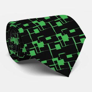 Trendig Coola Black/Grönt Mönster Slips