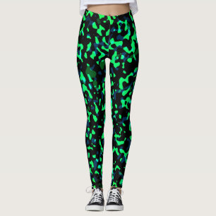 Trendig Coola Blue Grönt Black Camouflage Leggings
