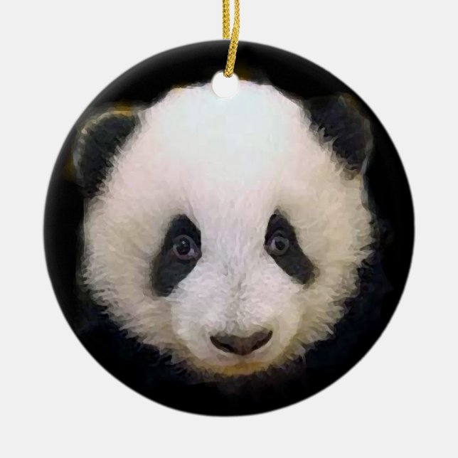 Trendig Coola Chic Panda Julgran Ornament (Framsidan)