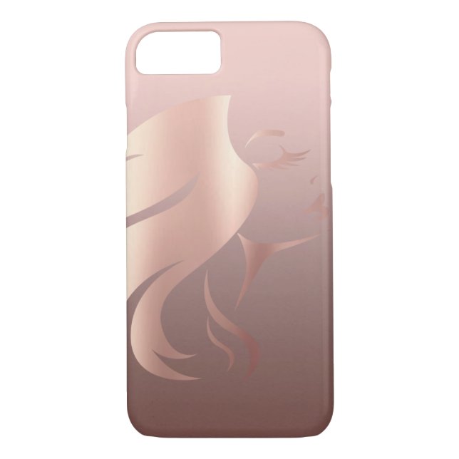 Trendig Coola Girl Ansikte Silhouette Case-Mate iPhone Skal (Baksida)