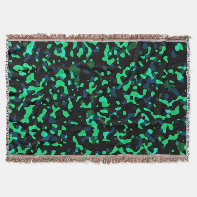 Trendig Coola Grönt Black Camouflage Filt (Framsidan)
