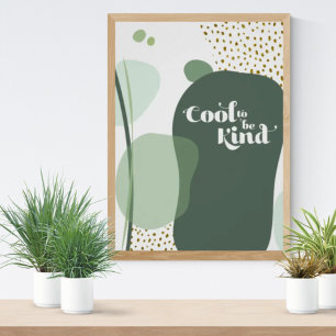 Trendig Coola Grönt Guld Modern Abstrakt Poster